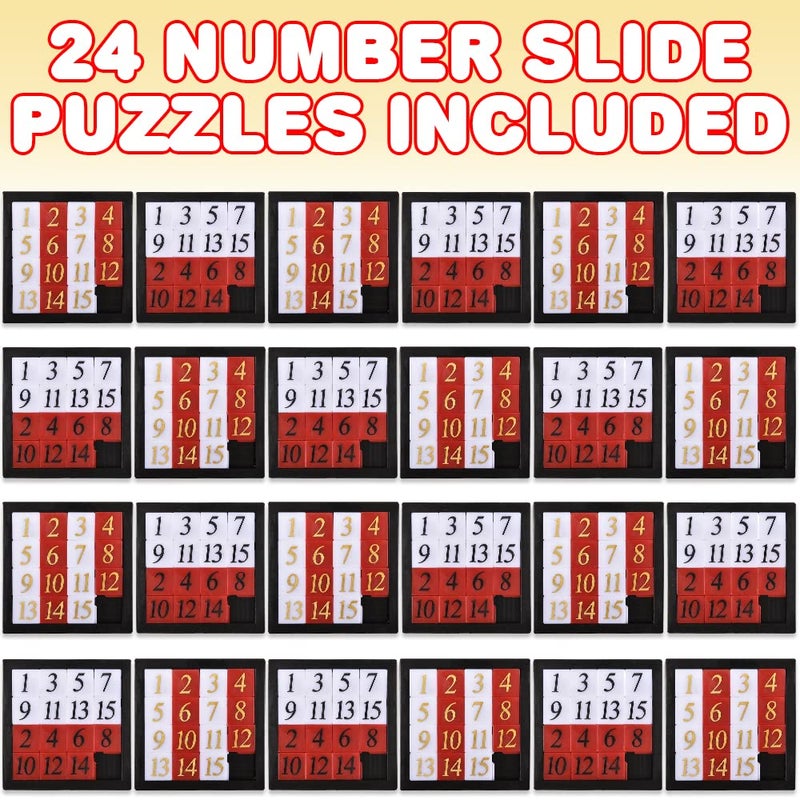 Gamie Slide Puzzles for Kids - Set of 24 Pocket-Sized Hand Puzzle Games  Educational Number Slide Puzzles  Great Party Favors  Goodie Bag Stuffers  Teacher Rewards  and Learning Toys - Image 2
